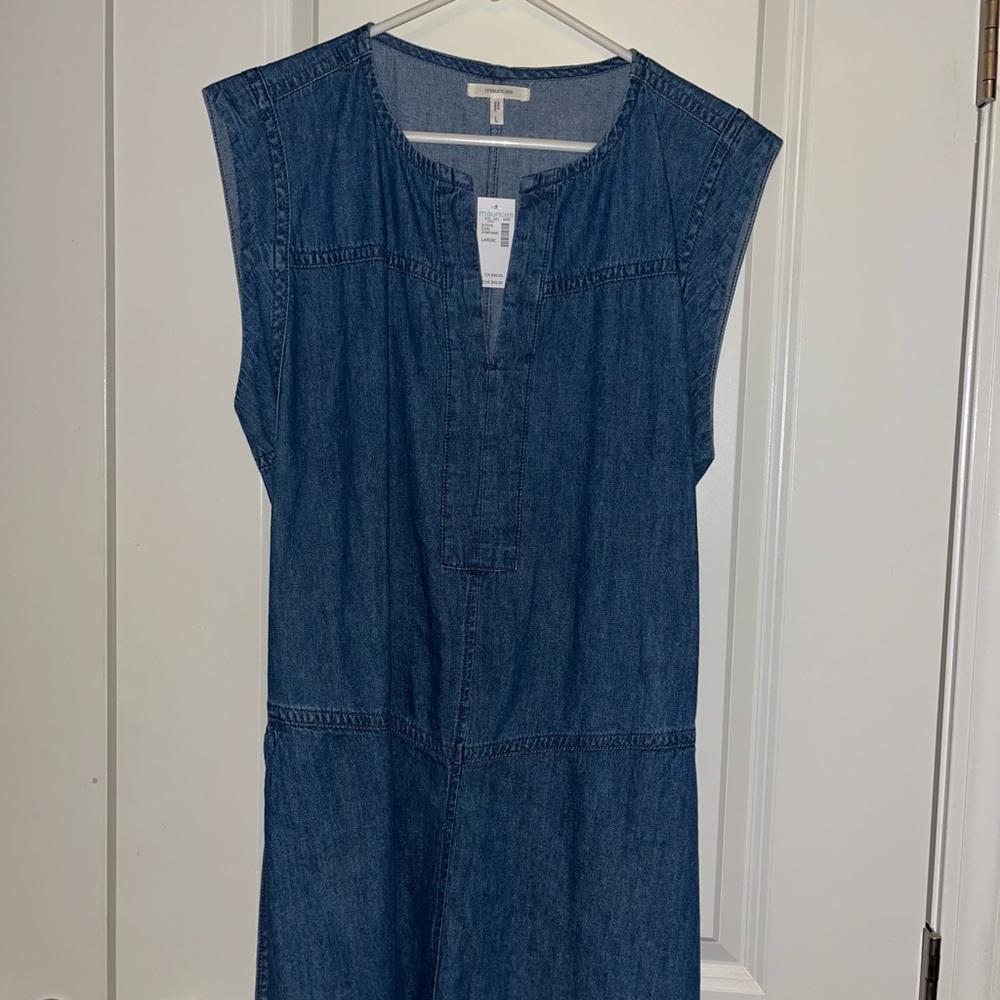 Maurices Blue Denim Dress sleeveless w/Belt